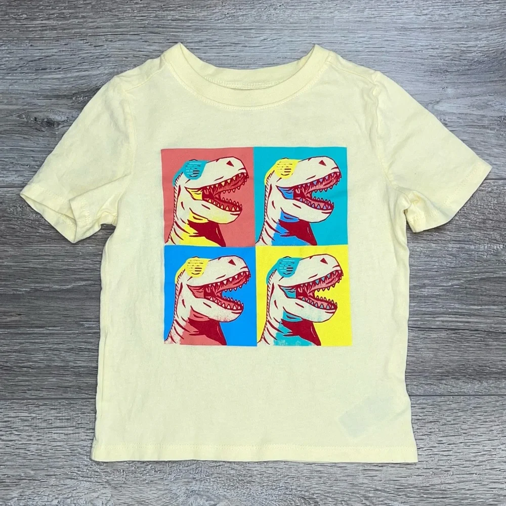 Old Navy Dinosaur Shirt Sleeve T Shirt 4T Yellow - Picture 2 of 10
